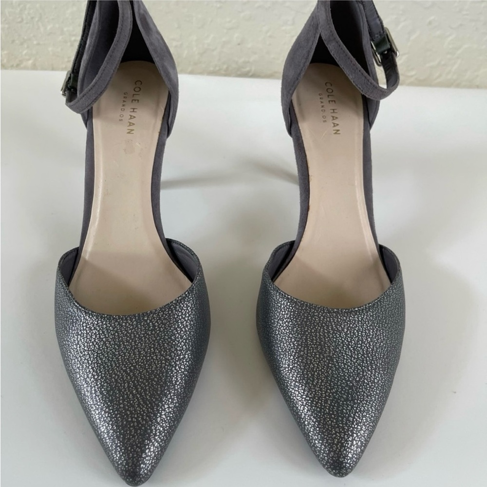 Cole Haan Metallic Ankle Strap Heel
